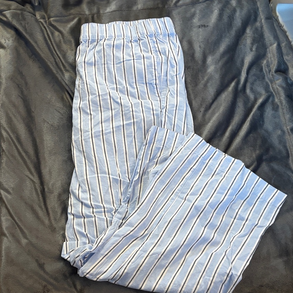 Women's Striped Pajama Pants - Blue and White
